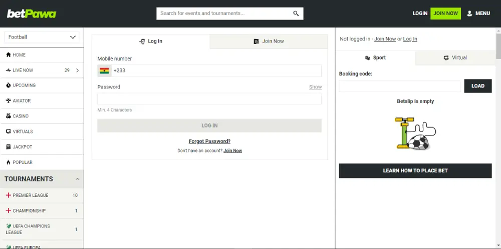 BetPawa Log In